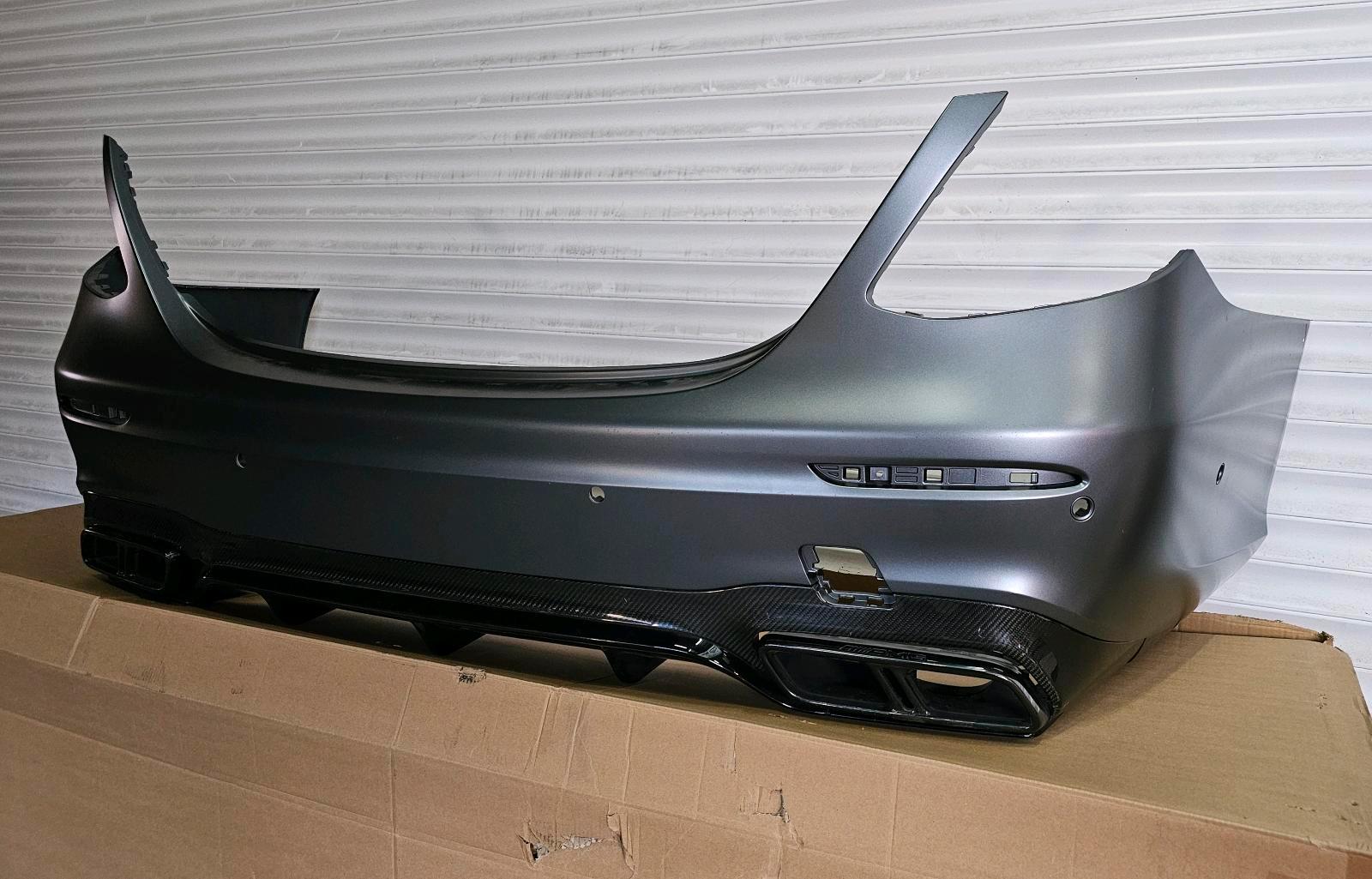 Mercedes E63 AMG Rear Bumper – W213 Sedan – Carbon Diffuser & Exhaust Trims – OEM - Image 6