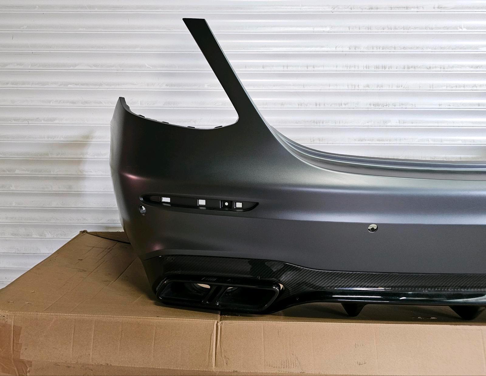Mercedes E63 AMG Rear Bumper – W213 Sedan – Carbon Diffuser & Exhaust Trims – OEM - Image 9